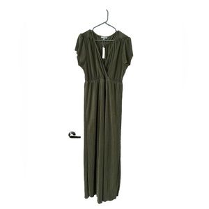 Baltic Born Womens Athena Pleated Maxi Surplice Dress Size XXL Tall Sage Green